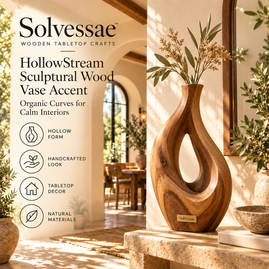 Calvirezx™ Handmade BranchLine Wooden Decorative Sculpture