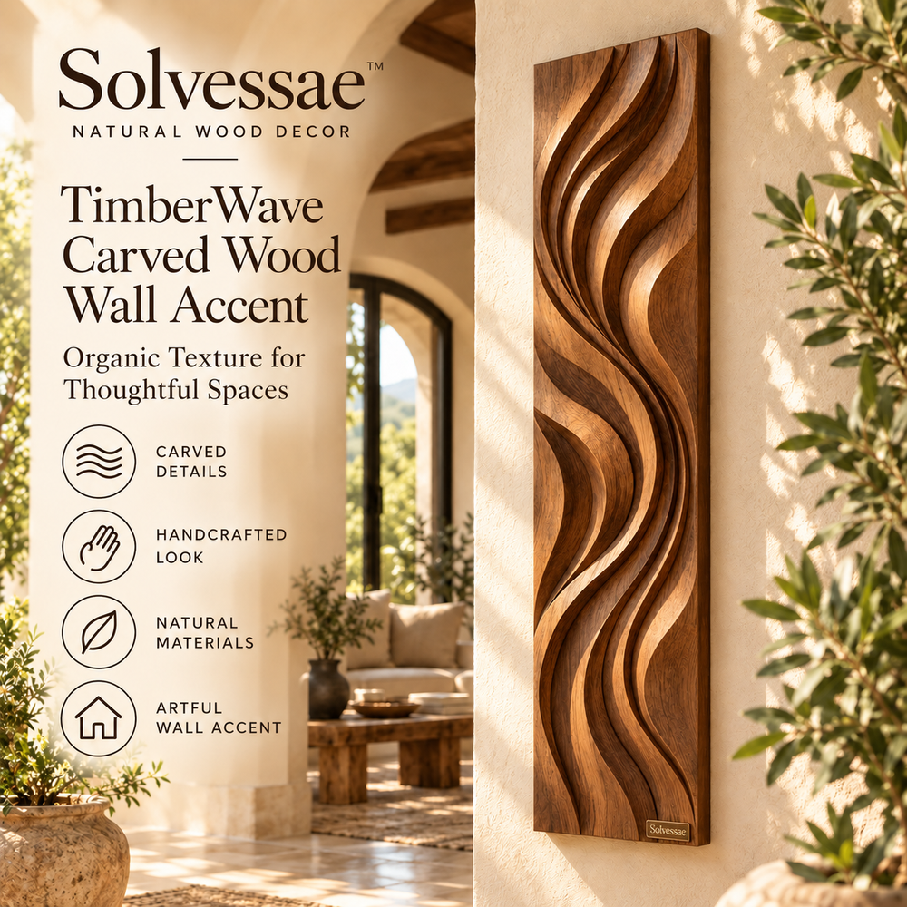 Calvirezx™ TimberWave Carved Wood Wall Accent