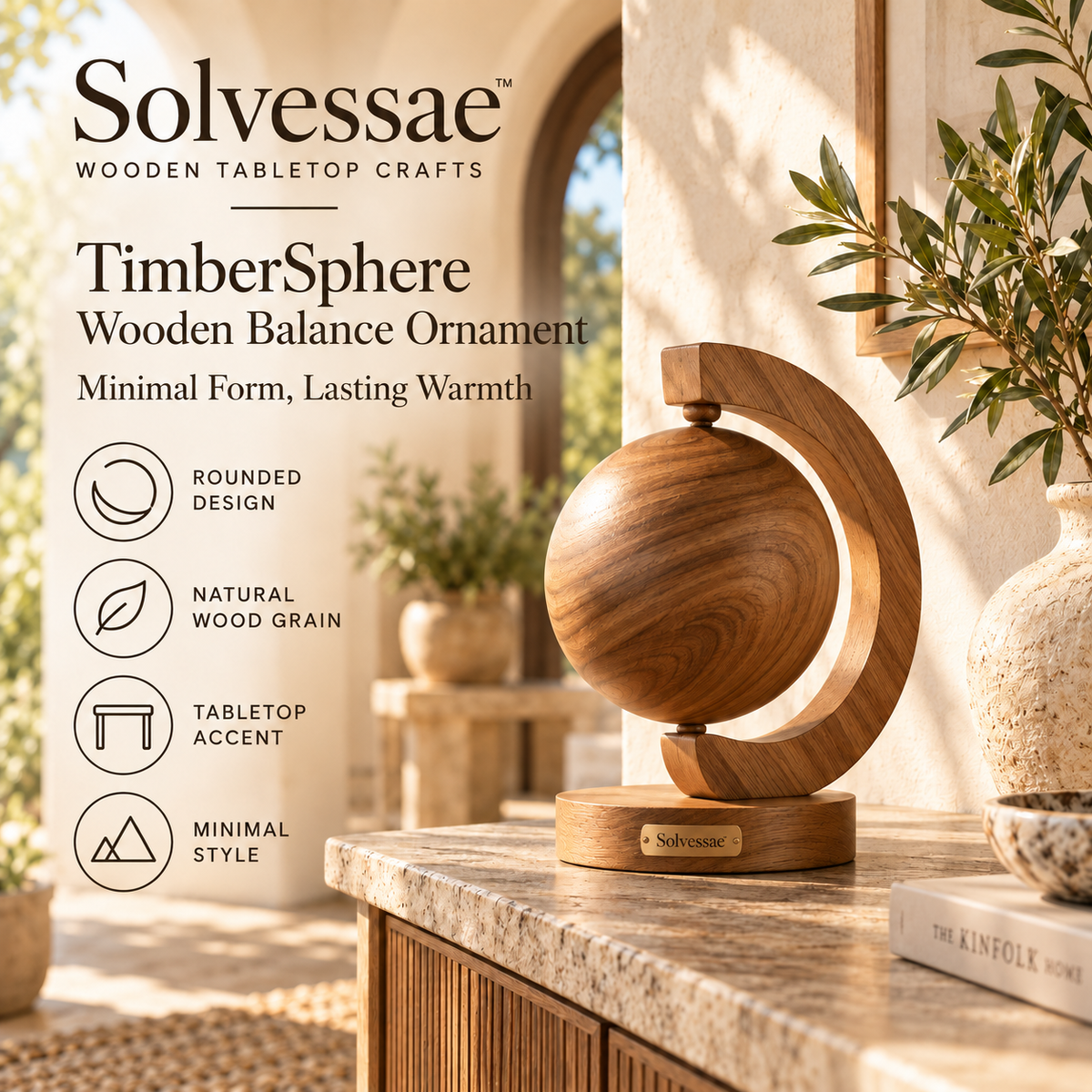Calvirezx™ TimberSphere Wooden Balance Ornament