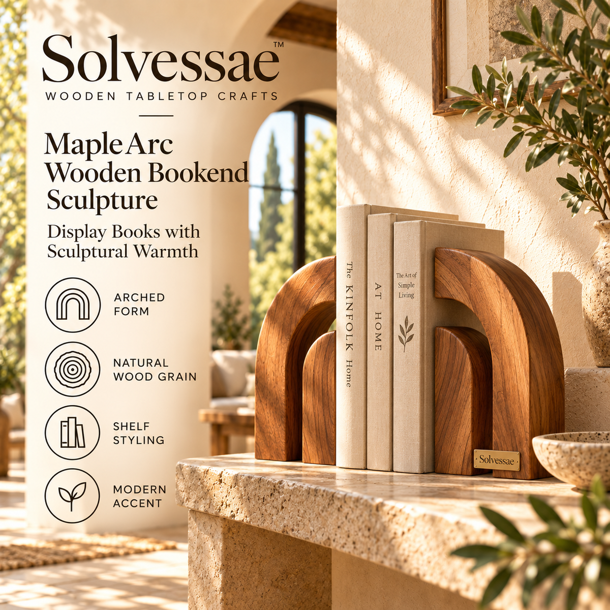 Calvirezx™ TimberEdge Wooden Book Display Stand