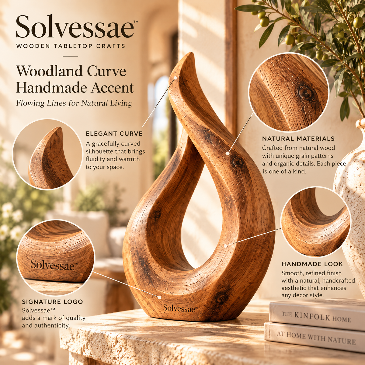 Calvirezx™ Woodland Curve Handmade Accent