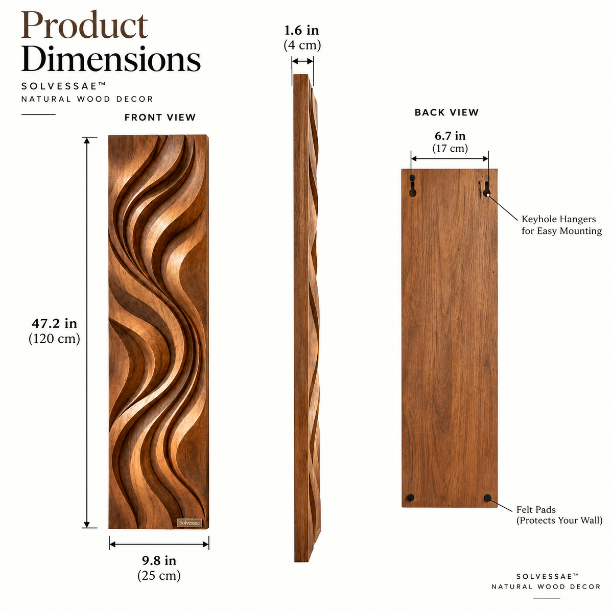 Calvirezx™ TimberWave Carved Wood Wall Accent