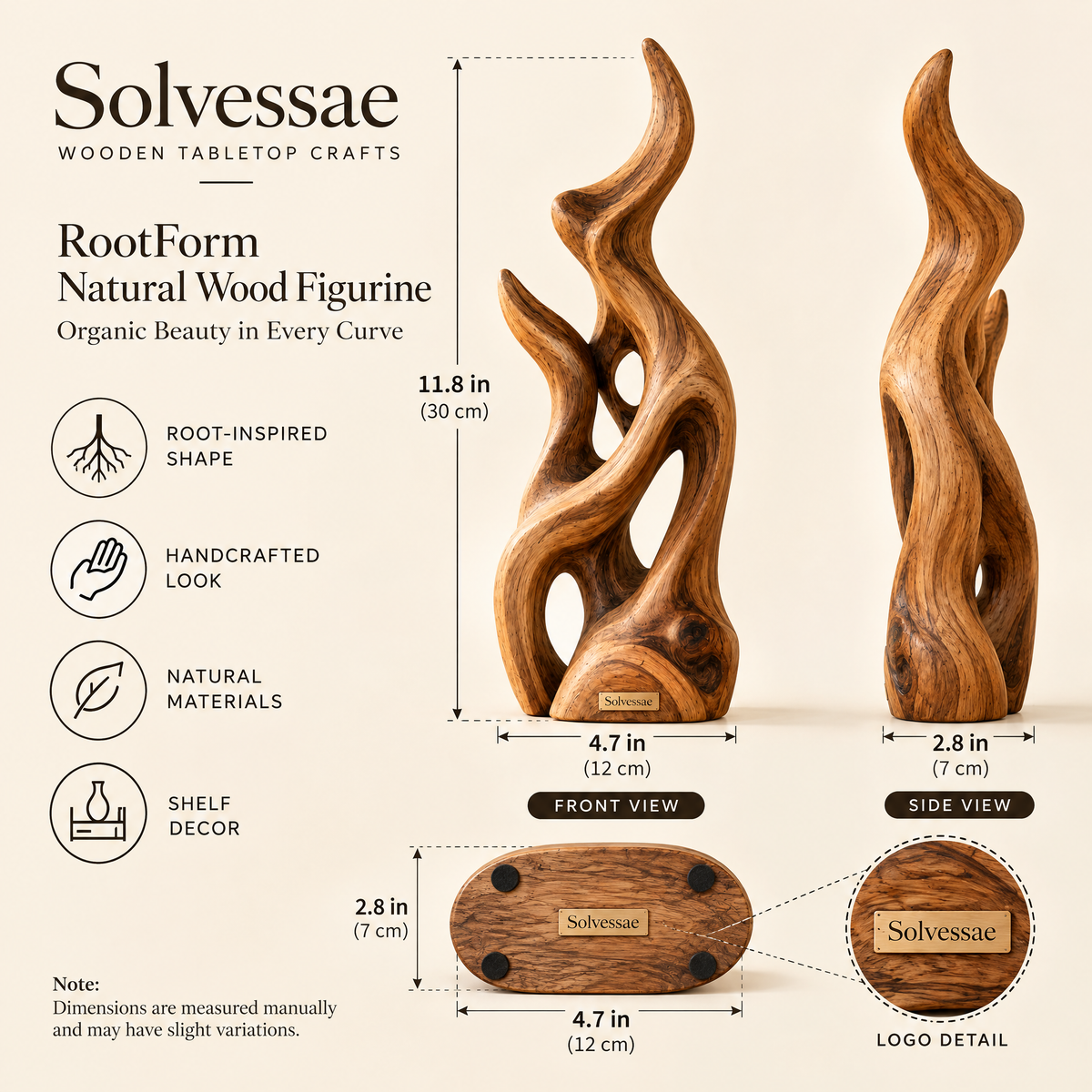 Calvirezx™ RootForm Natural Wood Figurine