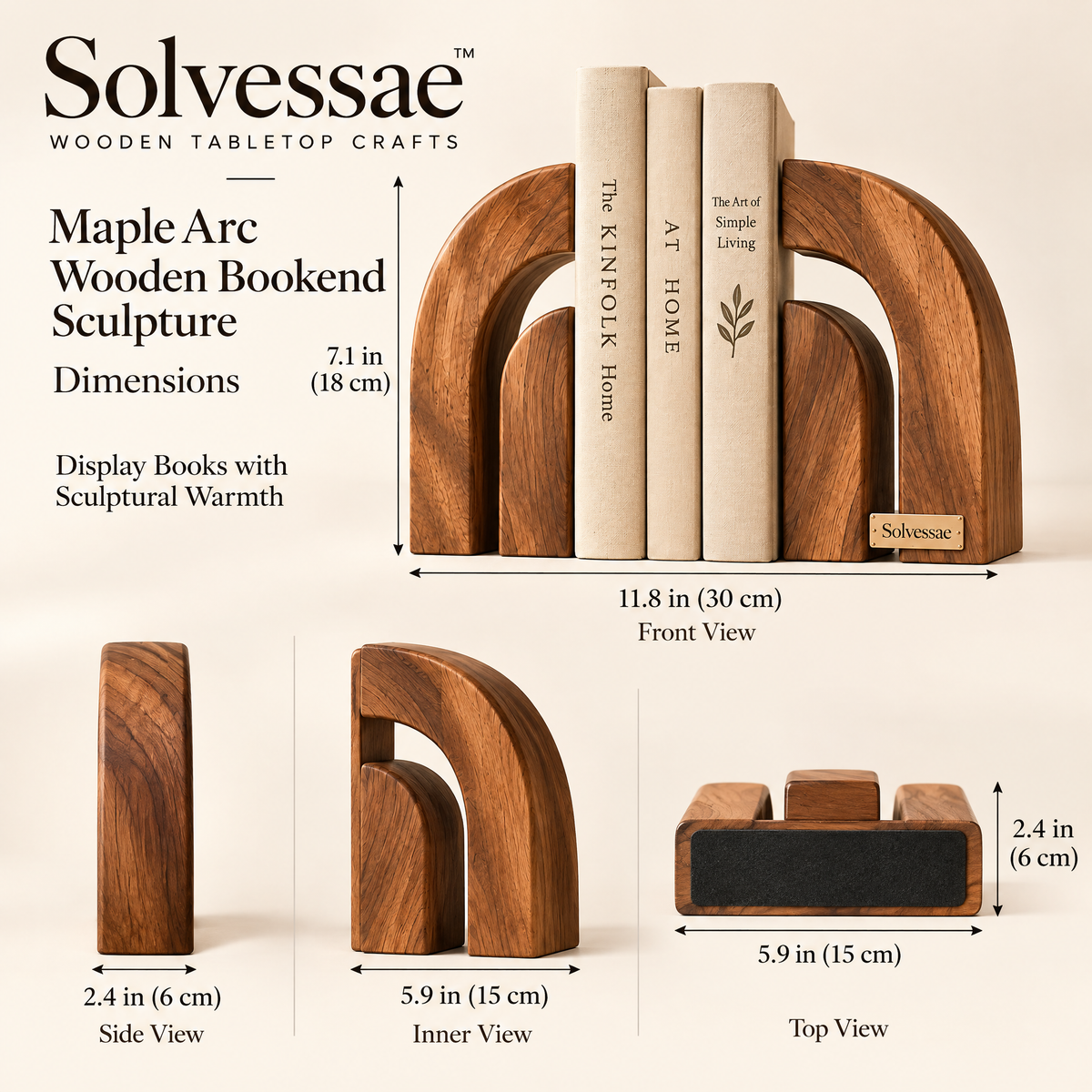 Calvirezx™ TimberEdge Wooden Book Display Stand